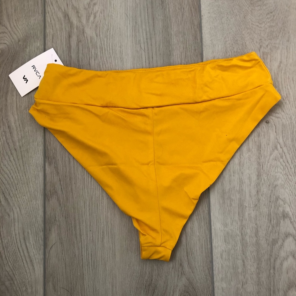 RVCA Mustard Yellow High Waisted Bikini Bottom M